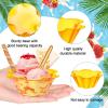 imageZubebe 400 Sets 845 oz Plastic Ice Cream Cups with Spoons Colorful Flower Shape Plastic Dessert Bowls Disposable Appetizer Cups Dessert Cup for Ice Cream Sundae Chocolate Candy Fruit Yogurt 5 Colors