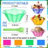 imageZubebe 400 Sets 845 oz Plastic Ice Cream Cups with Spoons Colorful Flower Shape Plastic Dessert Bowls Disposable Appetizer Cups Dessert Cup for Ice Cream Sundae Chocolate Candy Fruit Yogurt 5 Colors