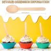 imageZubebe 500 Pack Wooden Spoons Disposable 63 Inch Wooden Plain Cutlery Spoons for Eating Soup Coffee Chocolate Ice Cream Cake Dessert Party Small Utensils