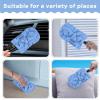 imageZubebe 6 Pcs Duster Refill Reusable Fleece Duster Refills Feather Flat Dusters Multi Surface Washable Cleaning Pads Tools for Home Blinds Car Pet Furniture Fans OrangeBlue