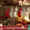 imageZubebe 6 Set Personalized Christmas Stockings 18quot Large Cable Knitted Stocking Xmas Hanging Stocking Decoration with Name TagRed White GreenRed  White  Linen