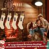 imageZubebe 6 Set Personalized Christmas Stockings 18quot Large Cable Knitted Stocking Xmas Hanging Stocking Decoration with Name TagRed White GreenWhite