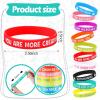 imageZubebe 60 Pcs Student Motivational Quote Silicone Wristbands Colored Inspirational Bracelets for Kids School Gifts