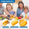 imageZubebe 9 Pcs Finger Guard for Cutting Vegetables Stainless Steel Knife Cutting Protector Finger Cots Thumb Guard Shield Hand Protector for Christmas Vegetables Food Slicer Kitchen ToolWhiteYellow