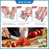 imageZubebe 9 Pcs Finger Guard for Cutting Vegetables Stainless Steel Knife Cutting Protector Finger Cots Thumb Guard Shield Hand Protector for Christmas Vegetables Food Slicer Kitchen ToolWhiteYellow