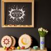 imageZubebe 9 Pieces Mandala Sun and Moon Wall Stencil 11 x 11 Inches Moon Sun Flower Mandala Tile Stencils Reusable Painting Templates with Metal Open Ring for DIY Scrapbooks Wood Home Painting