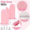 imageZubebe Oven Mitts and Pot Holders with Kitchen Towels Set of 7 Valentine Gift for Women Heat Resistant Oven Gloves Hot Pads Kitchen Hand Towels for Cooking BakingPink