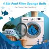 imageZubebe Pool Filter Media Balls Fiber Filter Media for Swimming Pool Sand Filters and Bath Center Bathtubs Spas Aquarium and Grime Cleaning Scum 77 lbs WhiteBlue