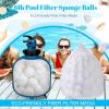 imageZubebe Pool Filter Media Balls Fiber Filter Media for Swimming Pool Sand Filters and Bath Center Bathtubs Spas Aquarium and Grime Cleaning Scum 77 lbs WhiteWhite
