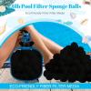 imageZubebe Pool Filter Media Balls Fiber Filter Media for Swimming Pool Sand Filters and Bath Center Bathtubs Spas Aquarium and Grime Cleaning Scum 77 lbs WhiteBlack