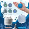 imageZubebe Pool Filter Media Balls Fiber Filter Media for Swimming Pool Sand Filters and Bath Center Bathtubs Spas Aquarium and Grime Cleaning Scum 77 lbs WhiteBlue