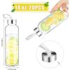 imageZubebe Reusable Clear Water Bottles Bulk with Stainless Steel Leak Proof Lids Acrylic Sports Bottles with Nylon Carrying Strap for Party Gift Water Milk Smoothie Juice Beverage14 oz