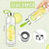 imageZubebe Reusable Clear Water Bottles Bulk with Stainless Steel Leak Proof Lids Acrylic Sports Bottles with Nylon Carrying Strap for Party Gift Water Milk Smoothie Juice Beverage17 oz
