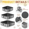 imageZubebe Springform Cake Pan Square Non Stick Baking Pan 95 102 11 Inch Set of 6 Leakproof Square Baking with Removable Bottom Cake Mold for Cheesecake Wedding 3 Sizes