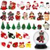 image35 Pcs Christmas Miniature Figurines Ornaments  Mini Snow Globes Dollhouse DIY Decorations Snowman Figurines Small Resin Ornaments for Home Decor Crafts