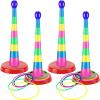image76 Pcs 4 Sets 18 Inch Plastic Ring Toss Game for Kids Colorful Tossing and Active Play Set Travel Ring Toss Quoits Toy Portable Carnival Games Indoor Outdoor Birthday Party Halloween Playground