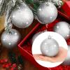 imageZubebe 12 Pieces Large Christmas Ornaments Balls Glitter Snowball Ornaments for Christmas Tree Hanging Shatterproof Plastic Balls for Xmas Holiday Wedding Party DecorationsWhiteSilver