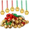 imageZubebe 120 Pieces Christmas Jingle Bell Necklaces Bulk Large Red and Green Bell Necklaces Holiday Christmas Necklace Decorations for Women Craft Gifts Party SuppliesRed and Green Lanyards