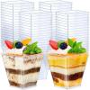 imageZubebe 150 Pcs 8 Oz Dessert Cups Clear Plastic Appetizer Cups Small Square Dessert Bowls Mini Serving Bowls for Tasting Party Baby Shower Wedding Birthday Party Favor150 Count Pack of 1