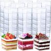 imageZubebe 150 Pcs 8 Oz Dessert Cups Clear Plastic Appetizer Cups Small Square Dessert Bowls Mini Serving Bowls for Tasting Party Baby Shower Wedding Birthday Party Favor3 Oz