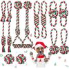 imageZubebe 16 Pieces Christmas Dog Rope Toys Christmas Dog Chewing Toys Classic Interactive Toys for Christmas Large Medium Dogs Chewing Teething Cleaning and Training