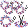 imageZubebe 16foot Double Dutch Jump Ropes Bulk Segmented Skipping Colorful Beaded Ropes for Kids Adults Fitness Physical Education Gym Class School Sports Outdoor Activities Red White and Blue