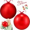 imageZubebe 2 Pcs 8quot Extra Large Size Christmas Hanging Ball Ornaments Oversized Huge Big Xmas Christmas Plastic Balls for Outside Lawn Yard Tree Hanging DecorationsGlitter BlackMatte Red  Shiny Red