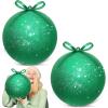 imageZubebe 2 Pcs 8quot Extra Large Size Christmas Hanging Ball Ornaments Oversized Huge Big Xmas Christmas Plastic Balls for Outside Lawn Yard Tree Hanging DecorationsMatte PurpleGlitter Green