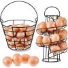 imageZubebe 2 Pcs Egg Basket Storage Spiral Fresh Egg Collecting Holder Countertop Metal Wire Rack Functional Dispenser for Kitchen Display94handle Style94