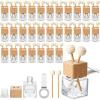 imageZubebe 30 Pack Car Air Freshener Diffuser with Vent Clip Empty Car Diffuser Bottles for Essential Oil Perfume Glass Bottle with Wooden Caps StickSquareSquare