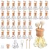imageZubebe 30 Pack Car Air Freshener Diffuser with Vent Clip Empty Car Diffuser Bottles for Essential Oil Perfume Glass Bottle with Wooden Caps StickSquareFlower