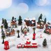 imageZubebe 30 Pcs Christmas Village Houses Sets LED Holiday Village Figurines Collection Buildings Christmas Scene Desktop Ornaments Xmas Indoor Room Classic StyleClassic Style