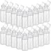 imageZubebe 36 Pcs Sport Water Bottles Bulk 21 oz Squeeze Reusable Bpafree Plastic Water Bottle with Nylon Strap Leak Proof Blank DIY Cup for Travel Hiking Cycling Sport Event Team GiftClear White