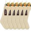 imageZubebe 6 Set Personalized Christmas Stockings 18quot Large Cable Knitted Stocking Xmas Hanging Stocking Decoration with Name TagRed White GreenWhite
