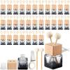 imageZubebe 60 Pcs Car Diffuser Bottles Empty Bulk Vent Clip Car Air Freshener Diffuser for Essential Oil Perfume Glass Bottle with Wooden Caps Stick Fragrance Ornament ClearGradient black