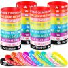 imageZubebe 60 Pcs Student Motivational Quote Silicone Wristbands Colored Inspirational Bracelets for Kids School Gifts
