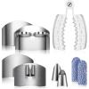 imageZubebe 9 Pcs Finger Guard for Cutting Vegetables Stainless Steel Knife Cutting Protector Finger Cots Thumb Guard Shield Hand Protector for Christmas Vegetables Food Slicer Kitchen ToolWhiteWhite