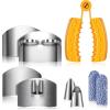 imageZubebe 9 Pcs Finger Guard for Cutting Vegetables Stainless Steel Knife Cutting Protector Finger Cots Thumb Guard Shield Hand Protector for Christmas Vegetables Food Slicer Kitchen ToolWhiteYellow