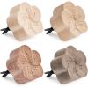 imageZubebe Aroma Wood Essential Oil Diffuser 4 Packs Minimalistic Decor Car Air Freshener Flower Diffuser with Aromatherapy Clip for Car Office Bedroom
