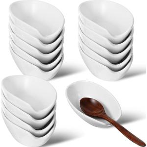 imageZubebe 12 Pieces White Ceramic Spoon Rest Bulk 51 Inch Coffee Spoon Holder Utensil Rest for Housewarming Gift Wedding Party Dining Table Kitchen Counter Stove Top Cooking