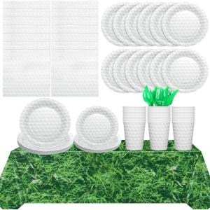imageZubebe 170 Pcs Masters Golf Party Decorations Hole in One First Birthday Decorations Golf Plates and Napkins Party Supplies Disposable Tableware Set for Sports Birthday Supplies