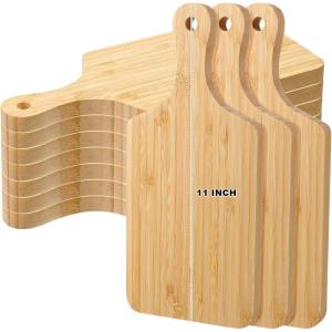 imageZubebe 24 Pcs Cutting Board Bulk 11 x 5 Inch Wood Chopping Board Blank Small Laser Engraving Mini Charcuterie Serving Boards for Wedding Housewarming Gift BambooBamboo