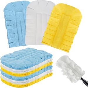 imageZubebe 3 Pcs Duster Refill Reusable Fleece Duster Refills Feather Flat Dusters Multi Surface Washable Cleaning Pads Tools for Home Blinds Car Pet Furniture Fans WhiteBlueYellowBlue  White  Yellow