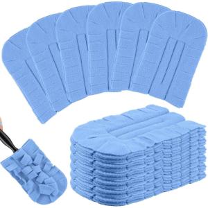 imageZubebe 3 Pcs Duster Refill Reusable Fleece Duster Refills Feather Flat Dusters Multi Surface Washable Cleaning Pads Tools for Home Blinds Car Pet Furniture Fans WhiteBlueYellowBlue