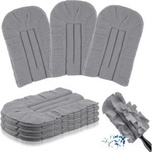 imageZubebe 3 Pcs Duster Refill Reusable Fleece Duster Refills Feather Flat Dusters Multi Surface Washable Cleaning Pads Tools for Home Blinds Car Pet Furniture Fans WhiteBlueYellowGray