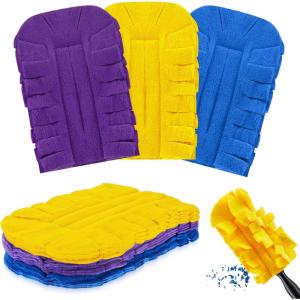 imageZubebe 3 Pcs Duster Refill Reusable Fleece Duster Refills Feather Flat Dusters Multi Surface Washable Cleaning Pads Tools for Home Blinds Car Pet Furniture Fans WhiteBlueYellowYellow  Blue  Purple