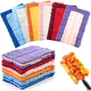 imageZubebe 3 Pcs Duster Refill Reusable Fleece Duster Refills Feather Flat Dusters Multi Surface Washable Cleaning Pads Tools for Home Blinds Car Pet Furniture Fans WhiteBlueYellowColorful