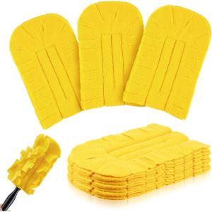 imageZubebe 3 Pcs Duster Refill Reusable Fleece Duster Refills Feather Flat Dusters Multi Surface Washable Cleaning Pads Tools for Home Blinds Car Pet Furniture Fans WhiteBlueYellowYellow