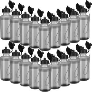 imageZubebe 36 Pcs Sport Water Bottles Bulk 21 oz Squeeze Reusable Bpafree Plastic Water Bottle with Nylon Strap Leak Proof Blank DIY Cup for Travel Hiking Cycling Sport Event Team GiftClear Gray