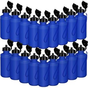 imageZubebe 36 Pcs Sport Water Bottles Bulk 21 oz Squeeze Reusable Bpafree Plastic Water Bottle with Nylon Strap Leak Proof Blank DIY Cup for Travel Hiking Cycling Sport Event Team GiftBlue